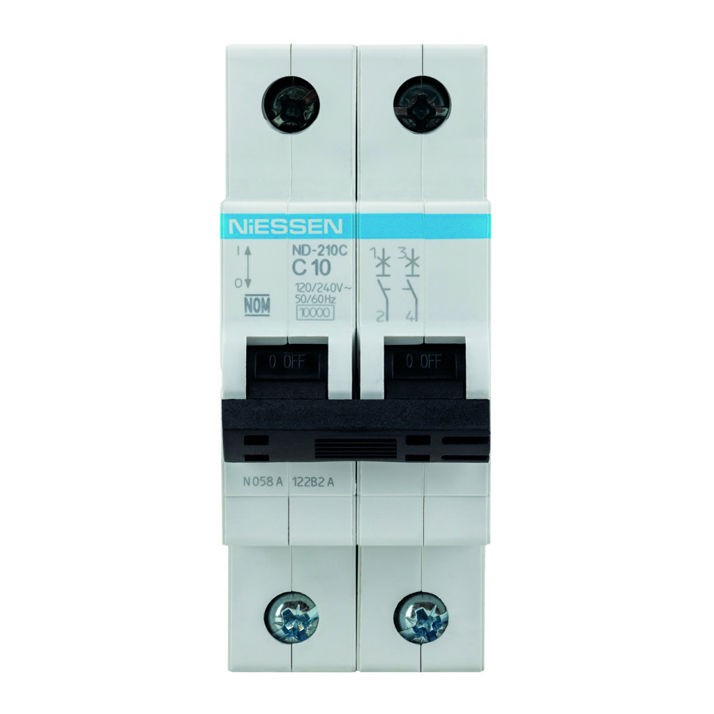 INTERRUPTOR TERMOMAGNETICO DIN 2X10A CURVA C (10KA)