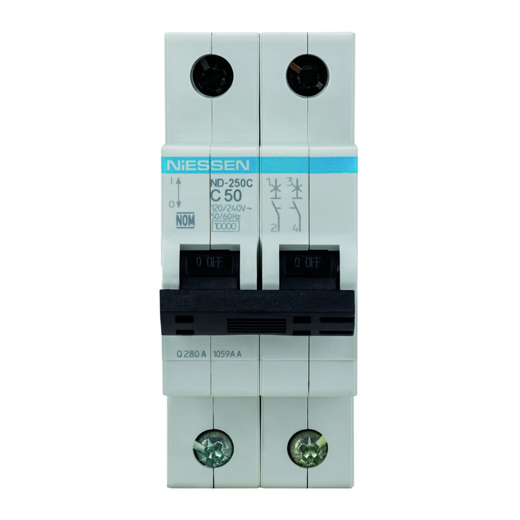 INTERRUPTOR TERMOMAGNETICO DIN 2X50A CURVA C (10KA)