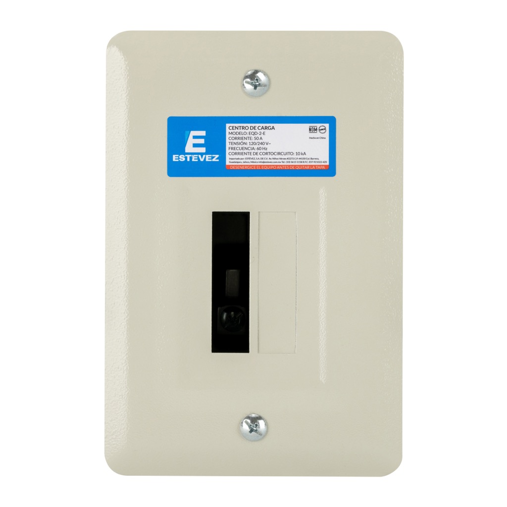[EQD-2-E] CENTRO DE CARGA DE EMPOTRAR METALICO PLUG PARA 2 POLOS 1 FASE 50A