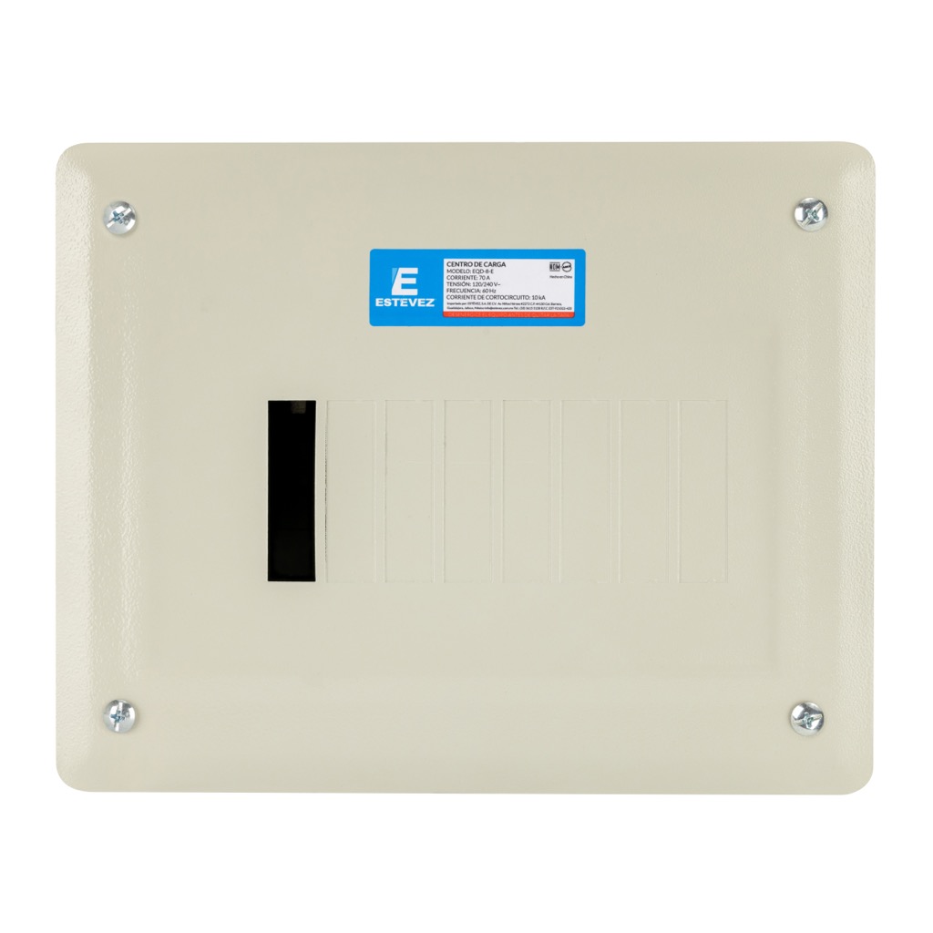 CENTRO DE CARGA DE EMPOTRAR METALICO PLUG PARA 8 POLOS 1 FASE 100A