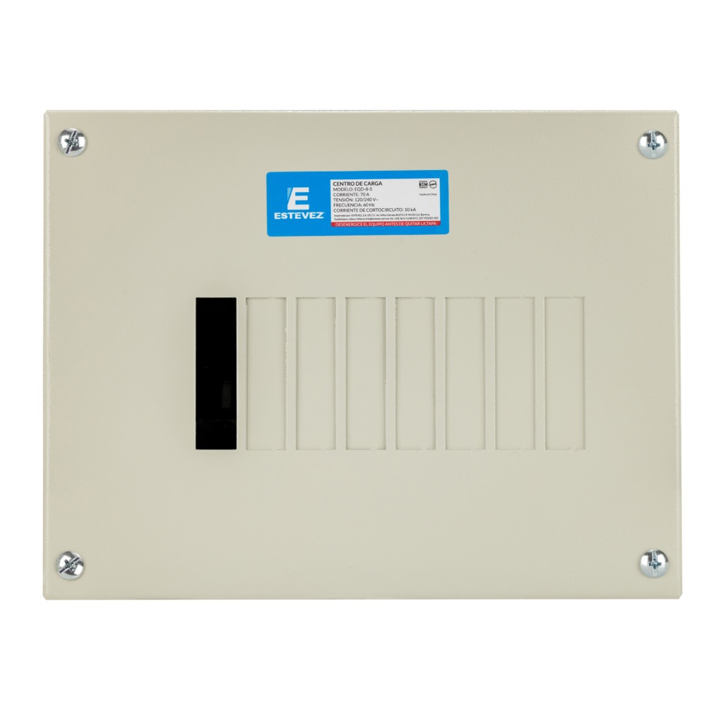 [EQD-8-S] CENTRO DE CARGA DE SOBREPONER METALICO PLUG PARA 8 POLOS 1 FASE 100A