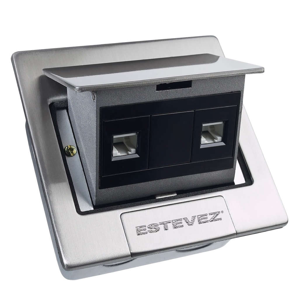 TOMA DE COMPUTO DUPEX DE PISO IPx4 C/TAPA 2xRJ45 CAT 5E