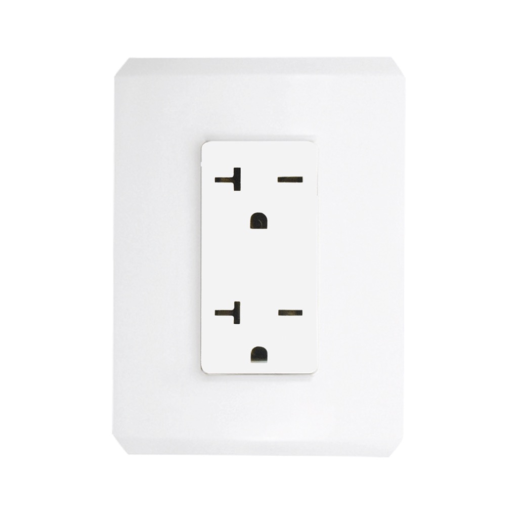 CONTACTO DUPLEX COMERCIAL NEMA 6-20R (CHINO) C/ PLACA STEP BCO POLAR