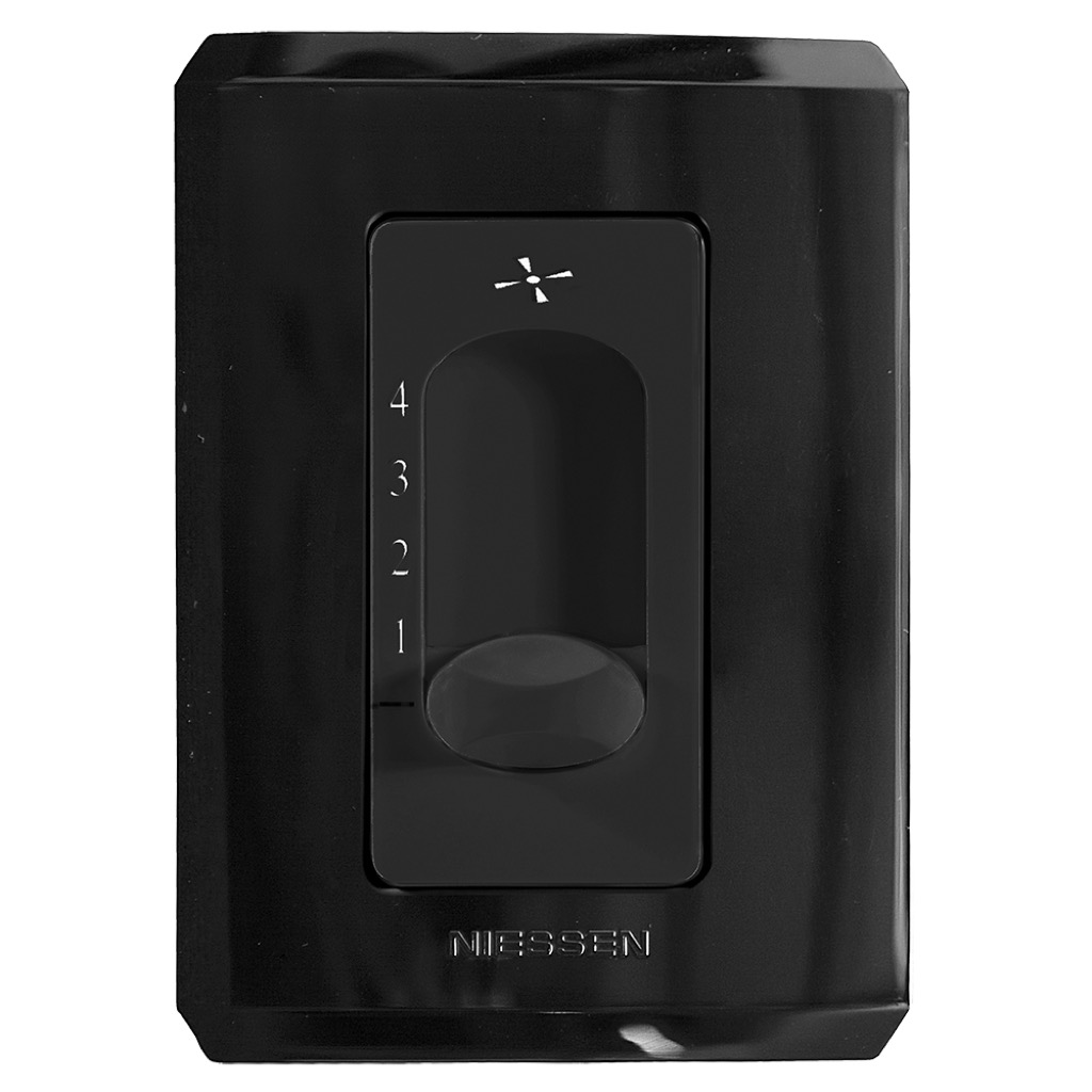 CONTROL DE VENTILADOR DESLIZABLE C/ PLACA STEP NEGRO PIANO
