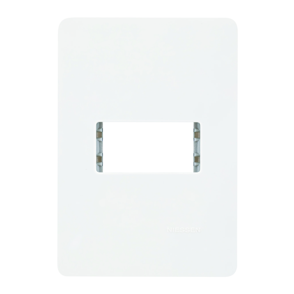 PLACA BLANCA DE 1 MODULO CHASIS GRIS PLATA NIESSEN SERIE UNNO