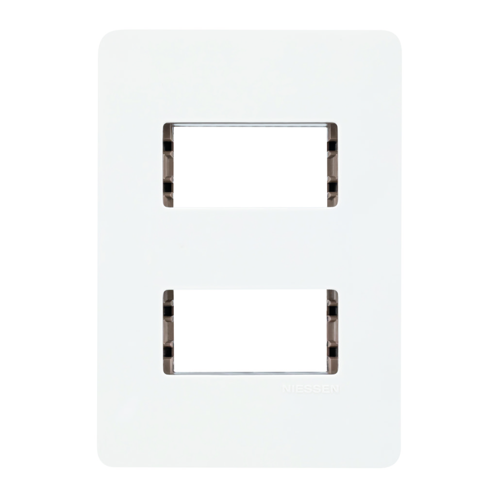 PLACA BLANCA DE 2 MODULOS CHASIS CHOCOLATE NIESSEN SERIE U