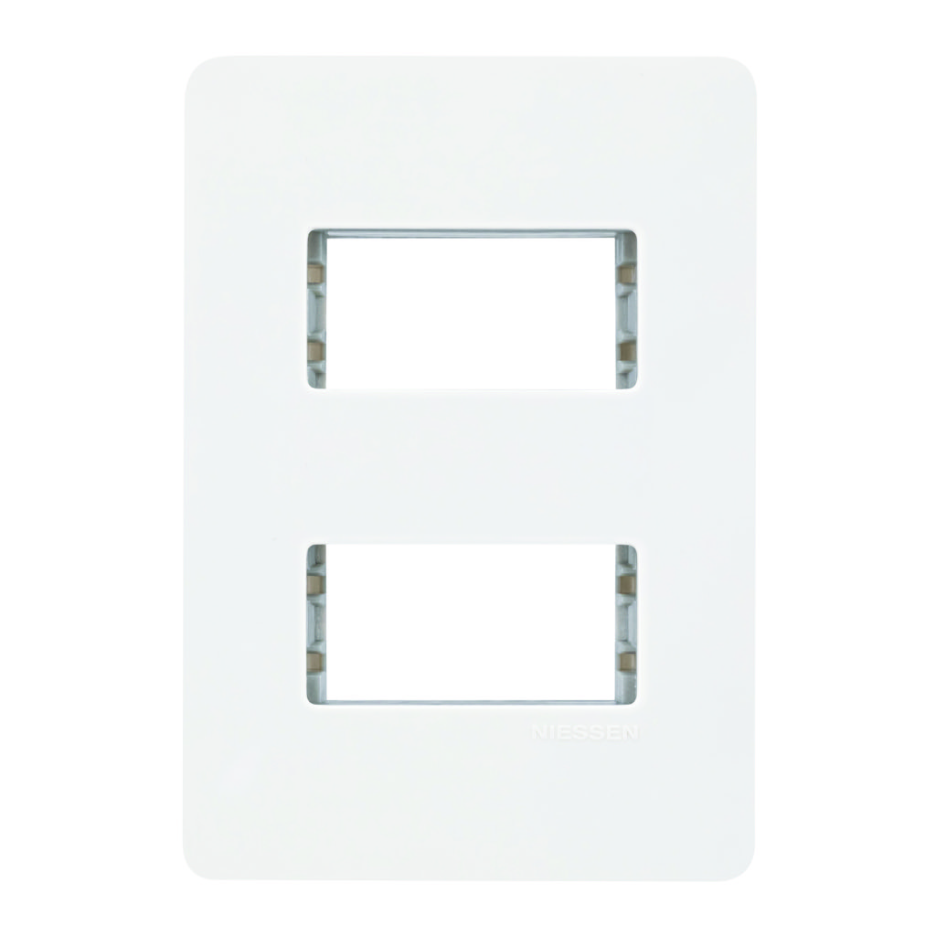 PLACA BLANCA DE 2 MODULOS CHASIS GRIS PLATA NIESSEN SERIE UNNO