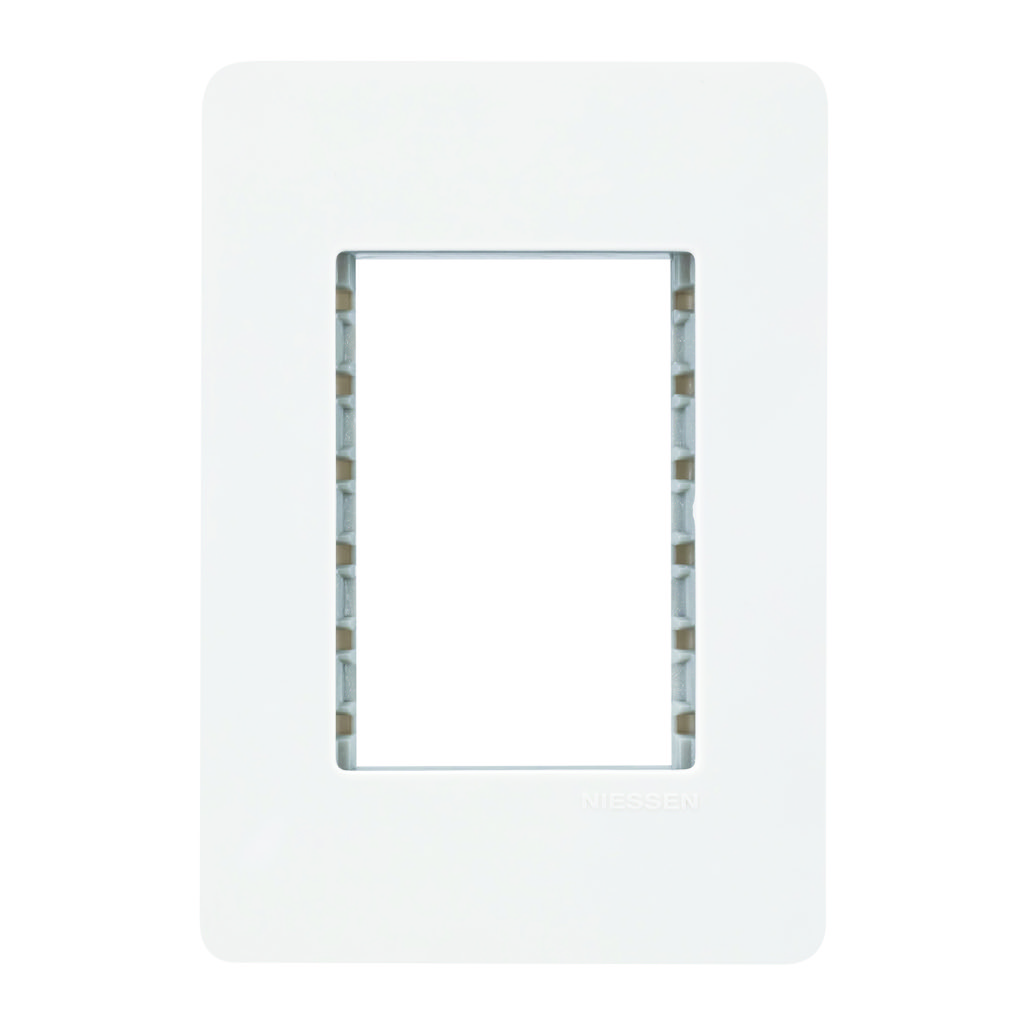 PLACA BLANCA DE 3 MODULOS CHASIS GRIS PLATA NIESSEN SERIE UNNO