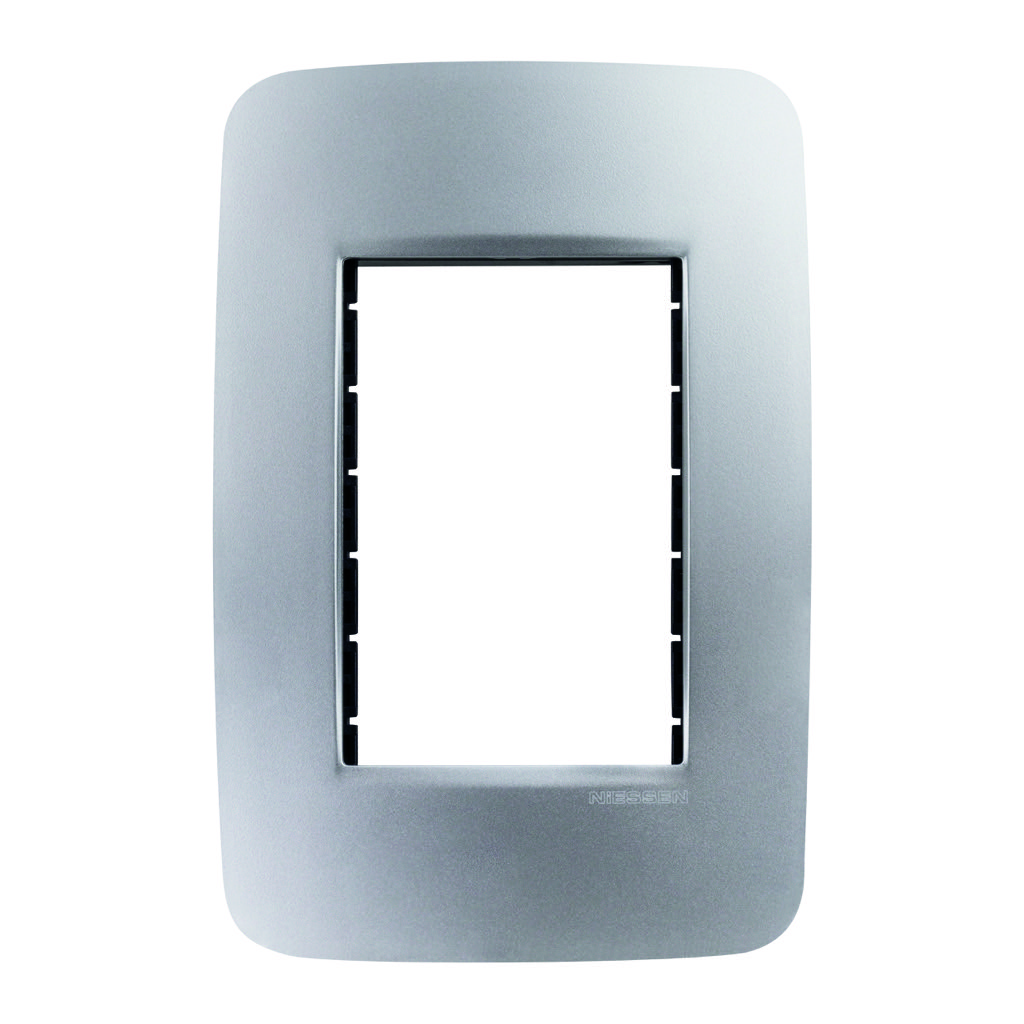 PLACA 3 VENTANAS PLATA