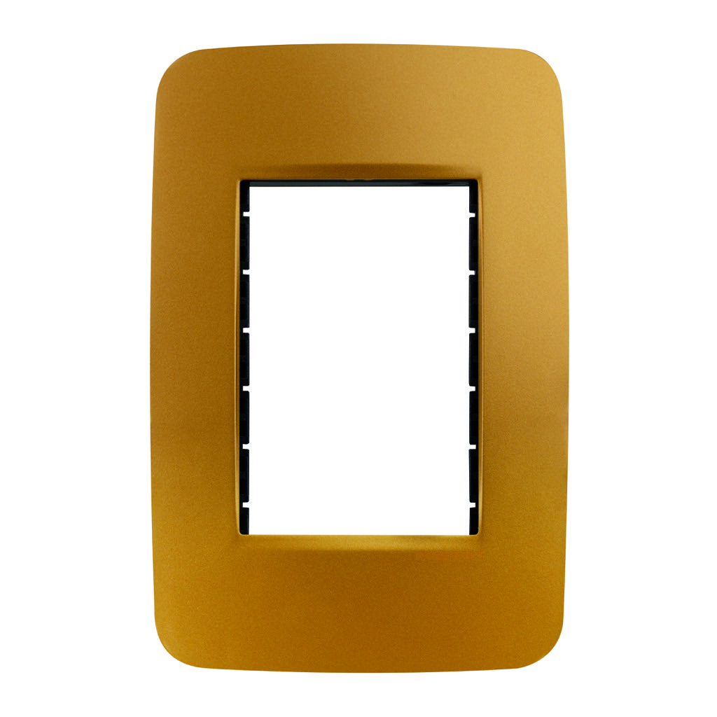PLACA 3 VENTANAS ORO
