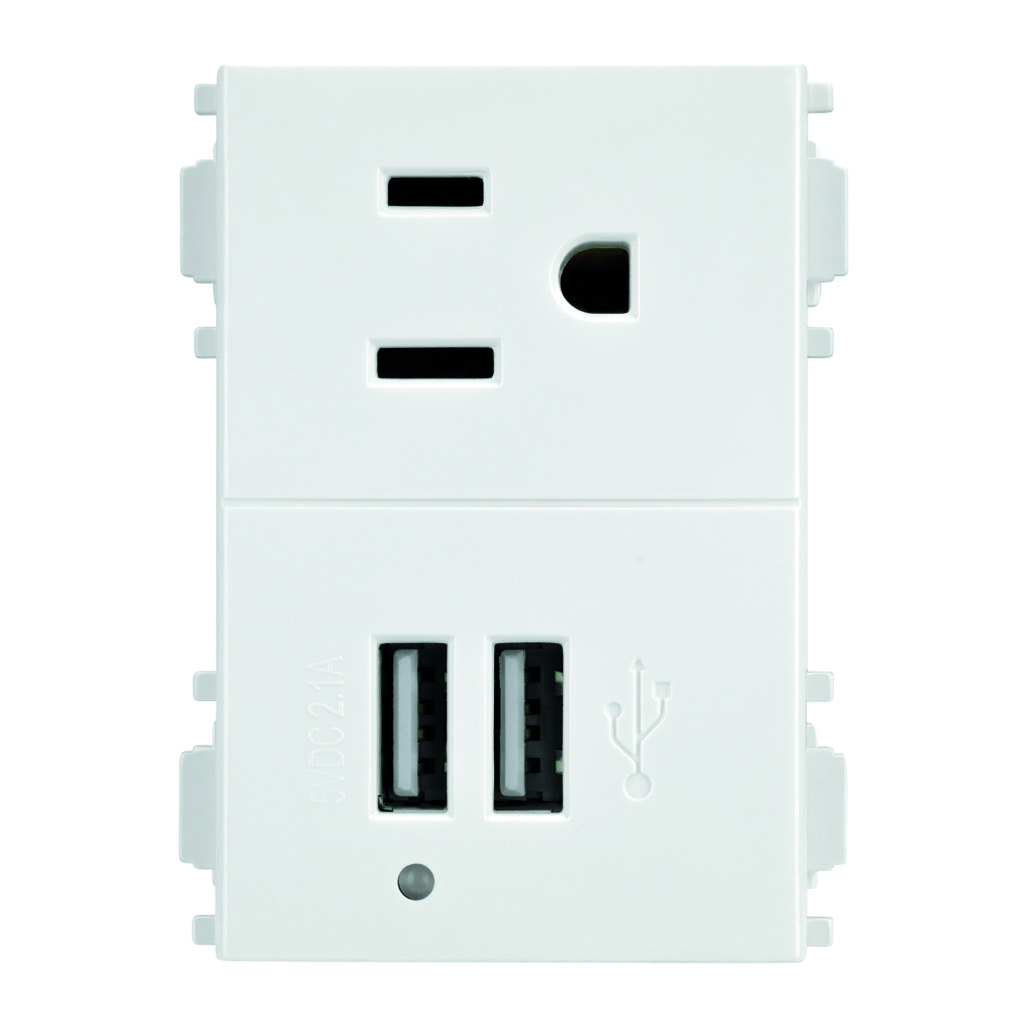 CONTACTO 2P+T + 2 TOMAS USB 2.1A 3 MOD