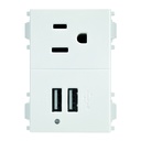CONTACTO 2P+T + 2 TOMAS USB 2.1A 3 MOD