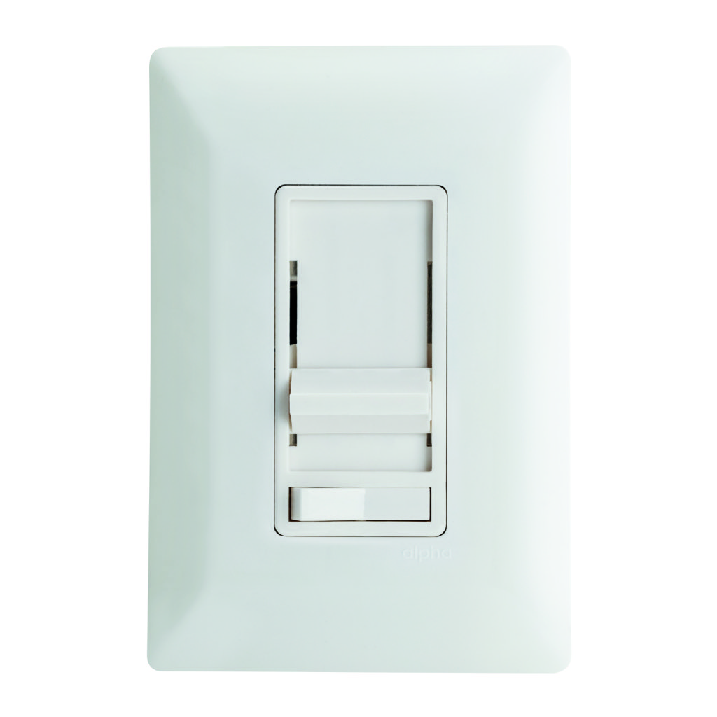 [E90361] DIMMER DESLIZABLE INCANDESCENTE / HALOGENO C/ PLACA  BLANCA