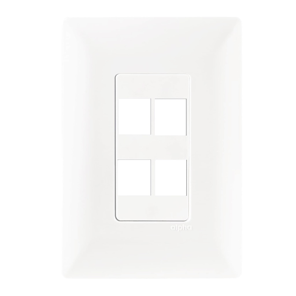 [E90318.1] SOPORTE P/ 2 CONECTORES RJ45 KEYSTONE C/ PLACA  BLANCA