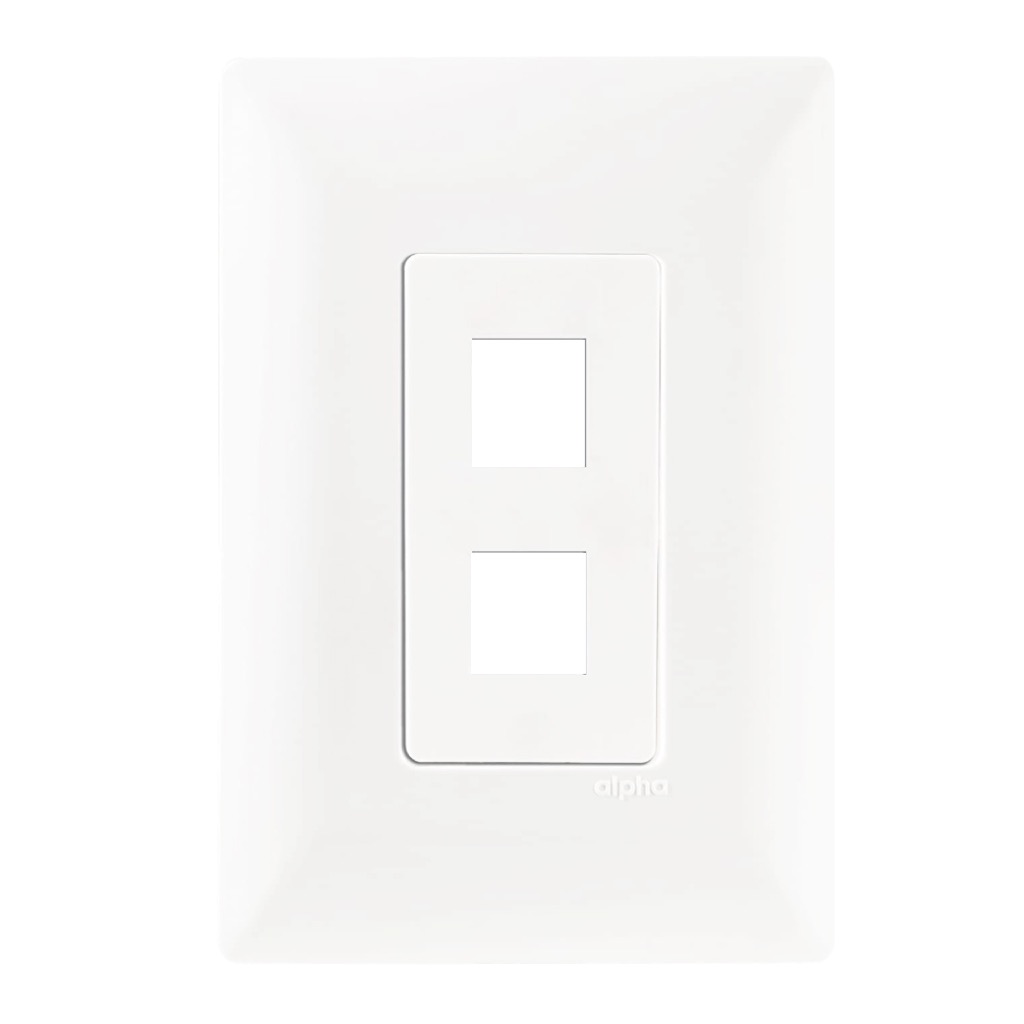 [E90318.2] SOPORTE P/ 4 CONECTORES RJ45 KEYSTONE C/ PLACA  BLANCA