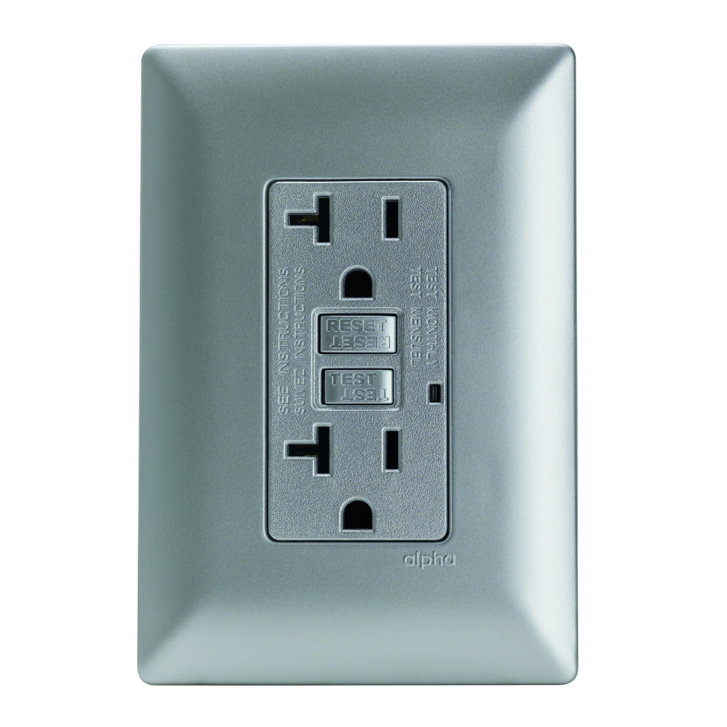 CONTACTO DUPLEX FALLA A TIERRA (GFCI) C/ PLACA SILVER