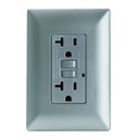 CONTACTO DUPLEX FALLA A TIERRA (GFCI) C/ PLACA SILVER