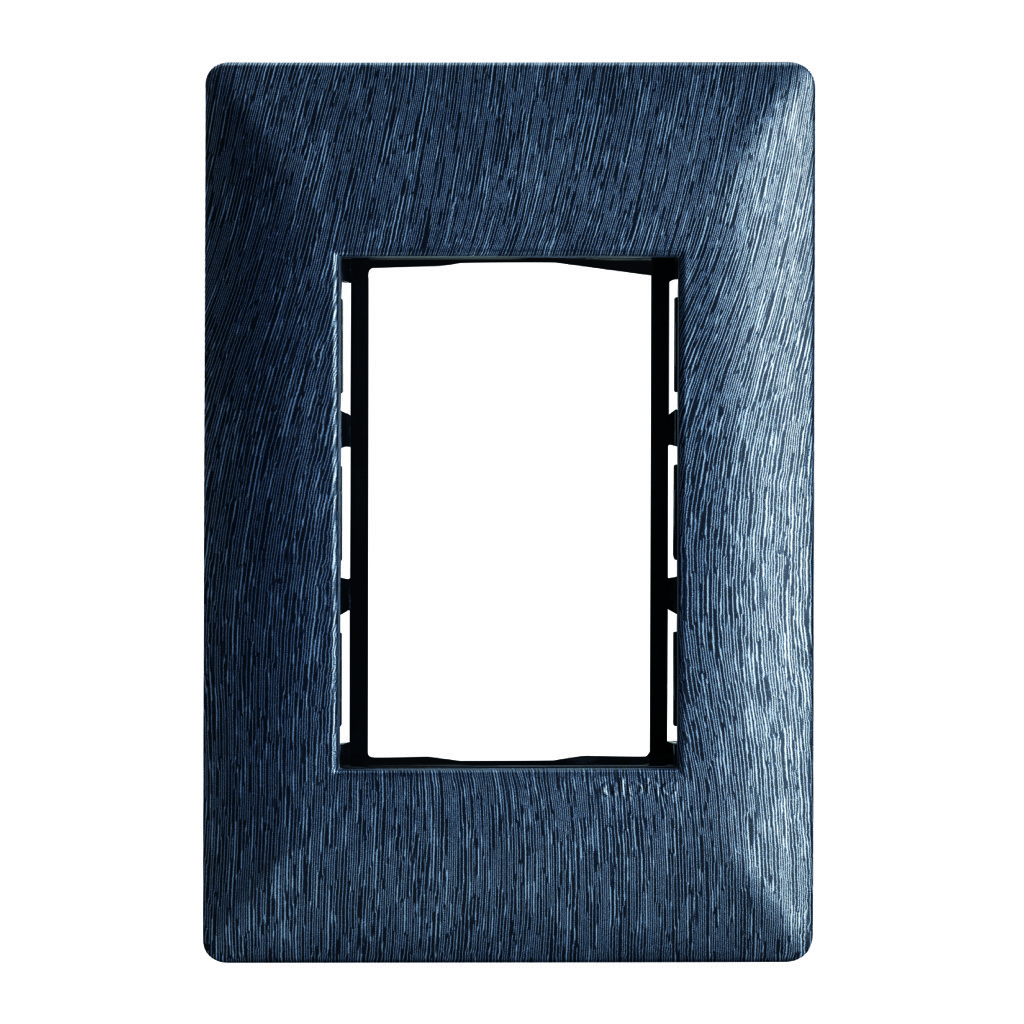 PLACA  3 VENTANAS METALIZADO ACERO OSCURO