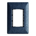 PLACA  3 VENTANAS METALIZADO ACERO OSCURO