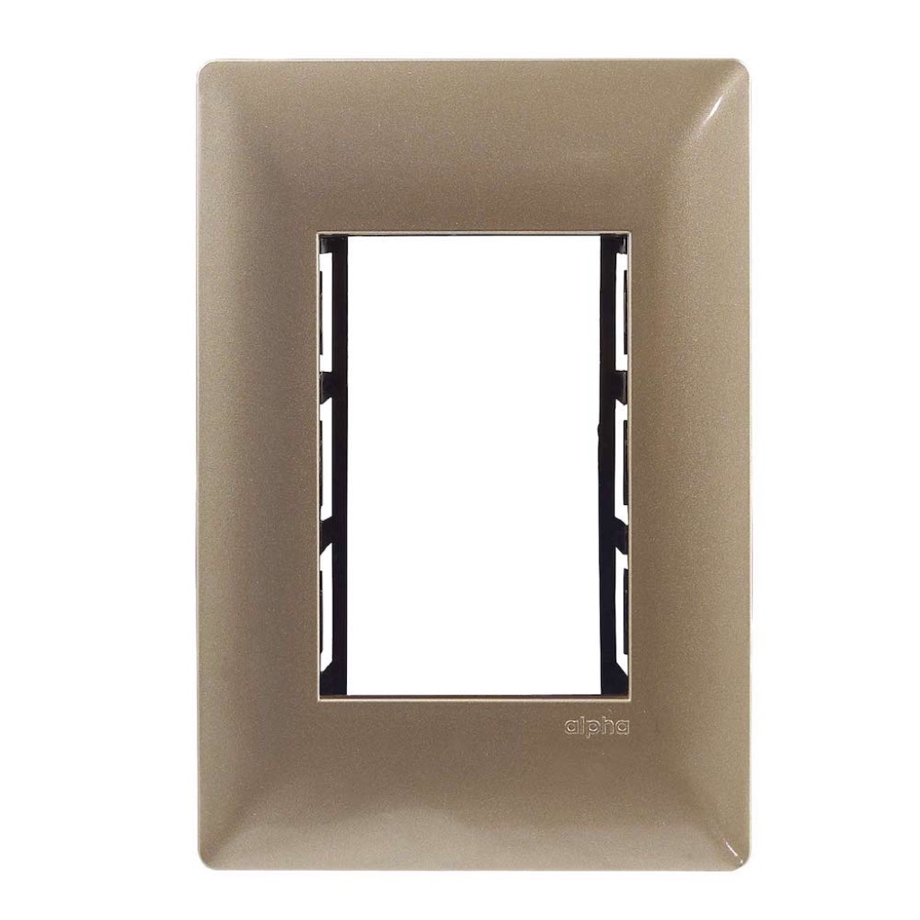 PLACA  3 VENTANAS METALIZADO CHAMPAGNE