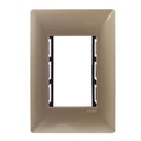 PLACA  3 VENTANAS METALIZADO CHAMPAGNE