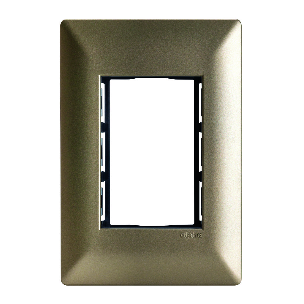 [E913CHT] PLACA  3 VENTANAS METALIZADO CHAMPAGNE MATE