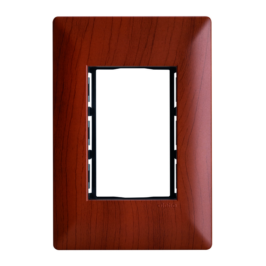 [E913CRZ] PLACA  3 VENTANAS CEREZO