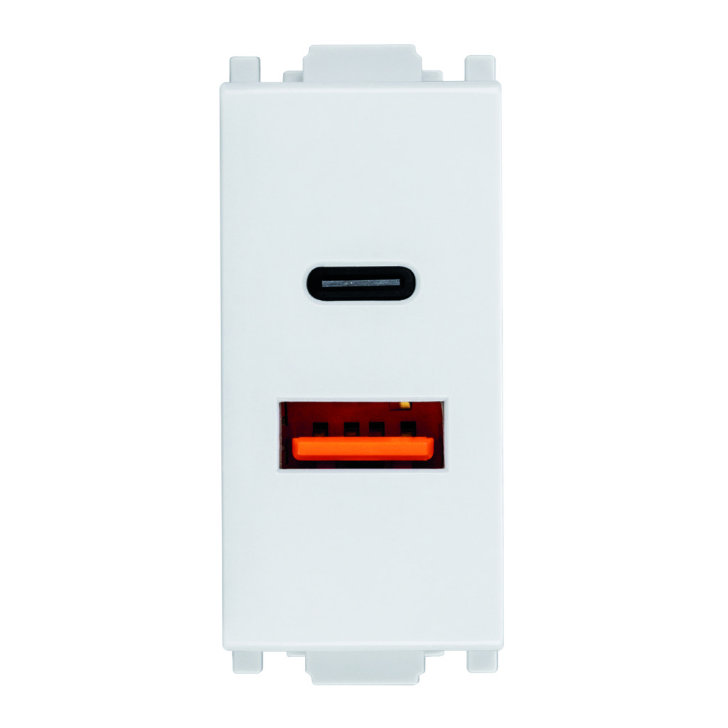 TOMA CARGADOR USB-A + USB-C BLANCO