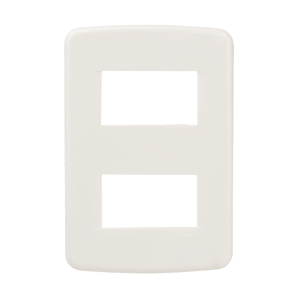 [655RM2] PLACA BETA 2 VENTANAS RESINA MARFIL