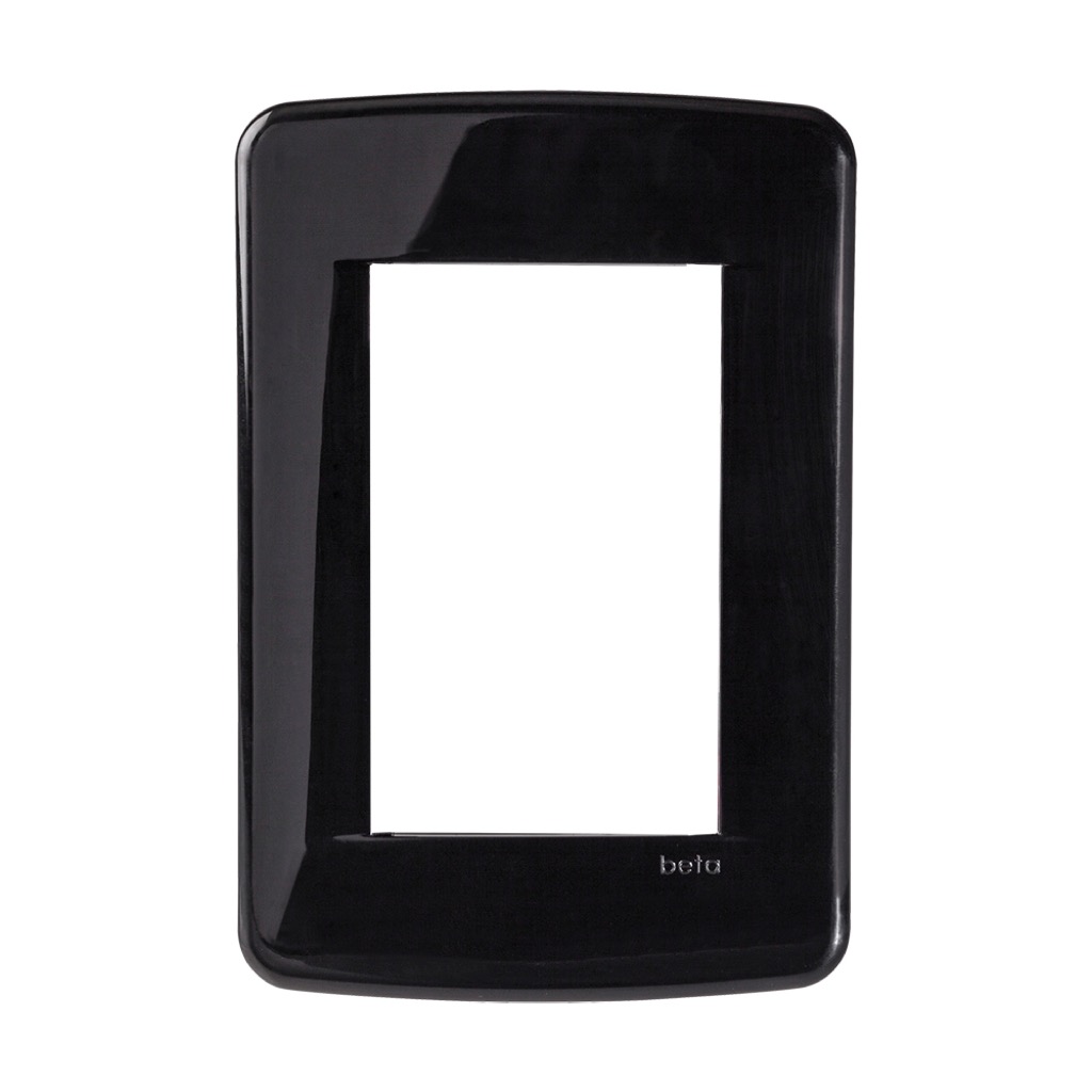 [655RN] PLACA BETA 3 VENTANAS RESINA NEGRO