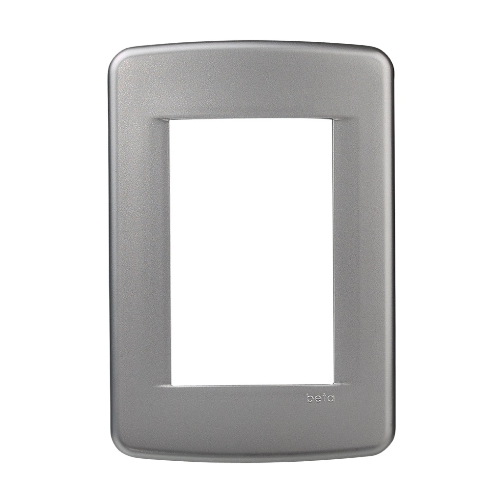 [655MA] PLACA BETA 3 VENTANAS METALIZ ALUMINIO
