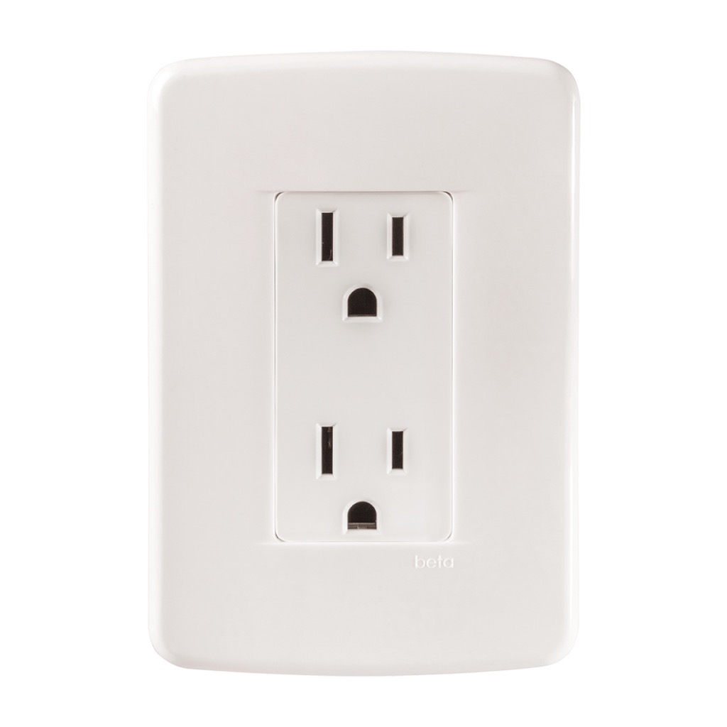 [65125RM] CONTACTO DUPLEX ECONOMICO 2P + T C/ PLACA MARFIL BETA