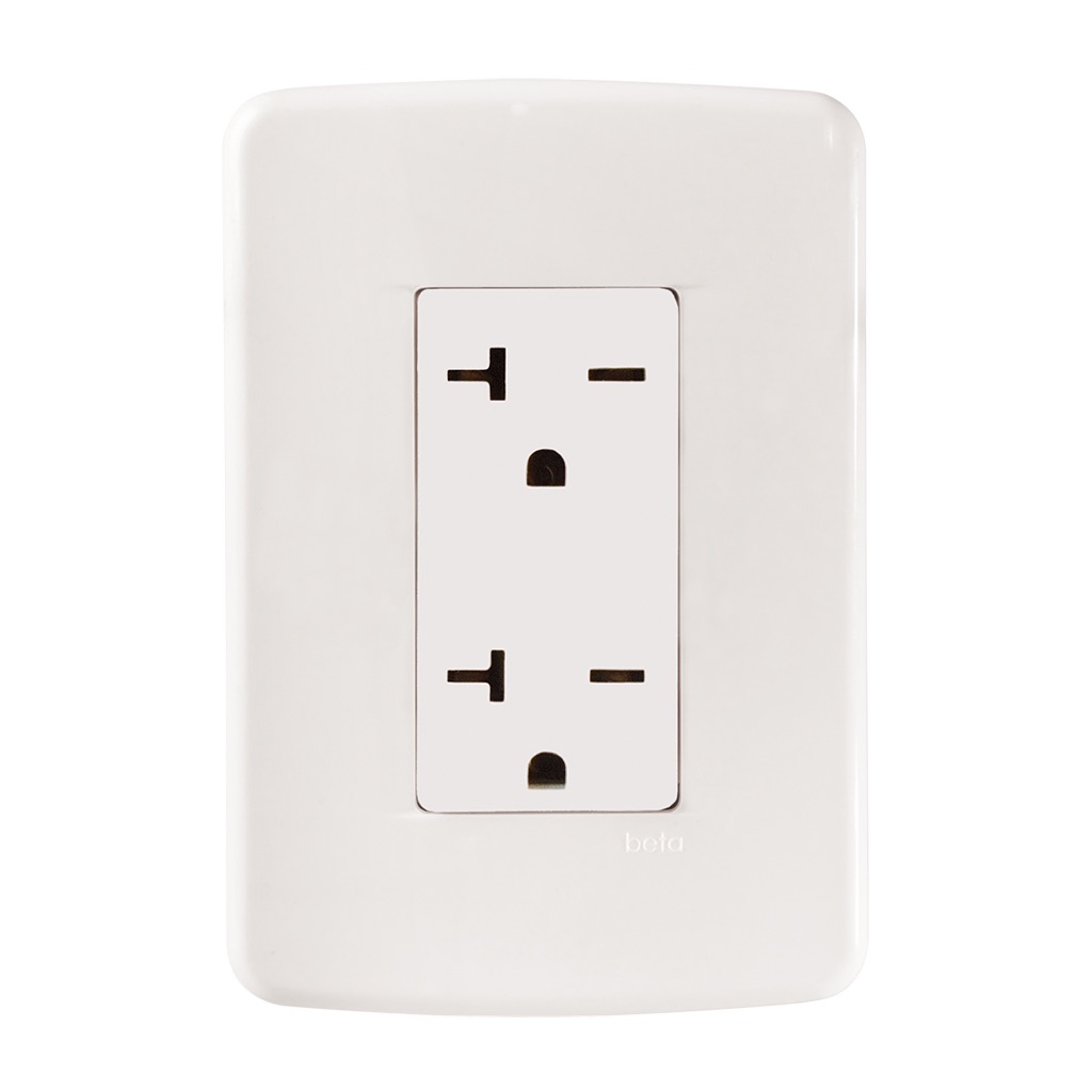 CONTACTO DUPLEX COMERCIAL NEMA 6-20R (CHINO) C/ PLACA MARFIL BETA