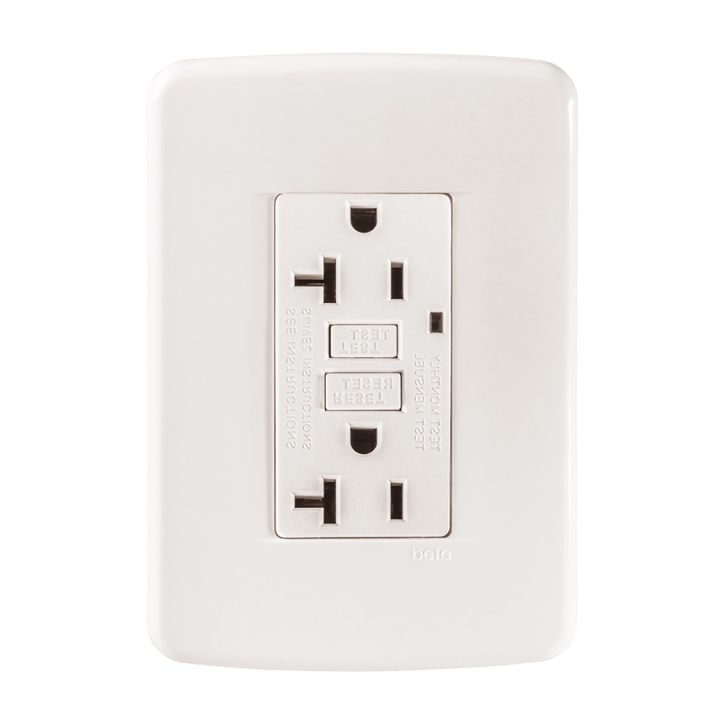 [65194RM] CONTACTO DUPLEX FALLA A TIERRA (GFCI) C/ PLACA MARFIL BETA