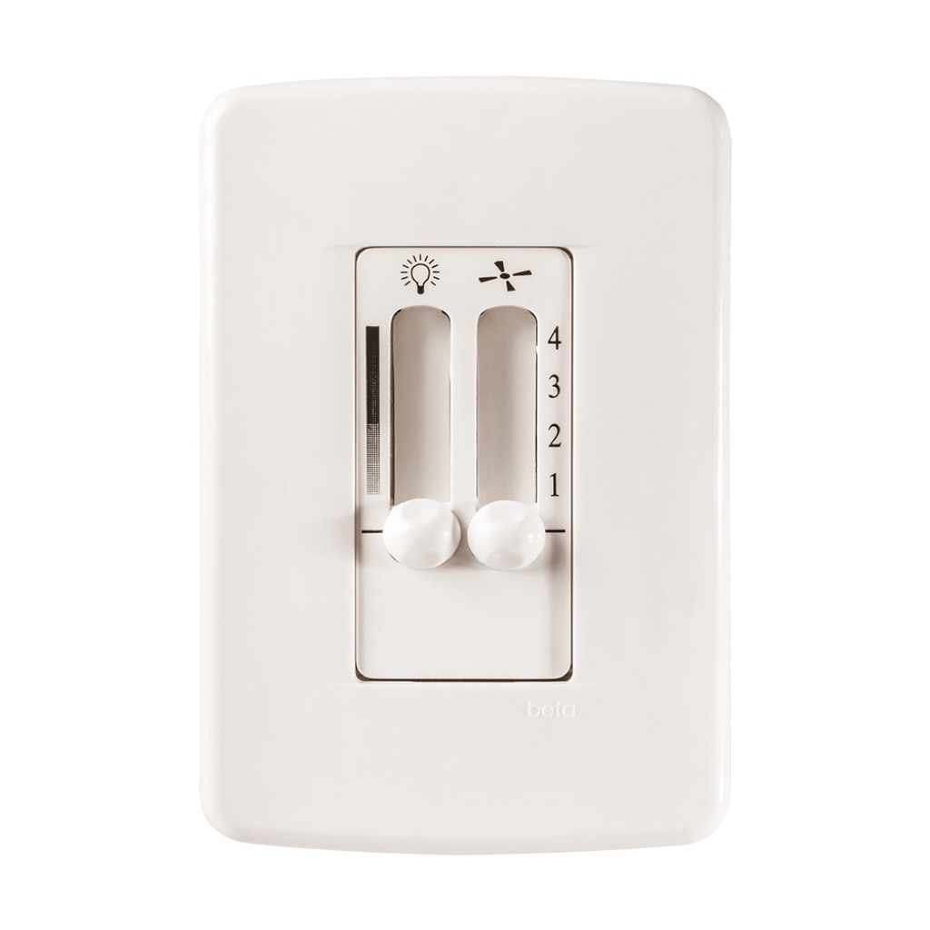 [65196RM] CONTROL DE VENTILADOR / LUZ DESLIZABLE C/ PLACA MARFIL BETA
