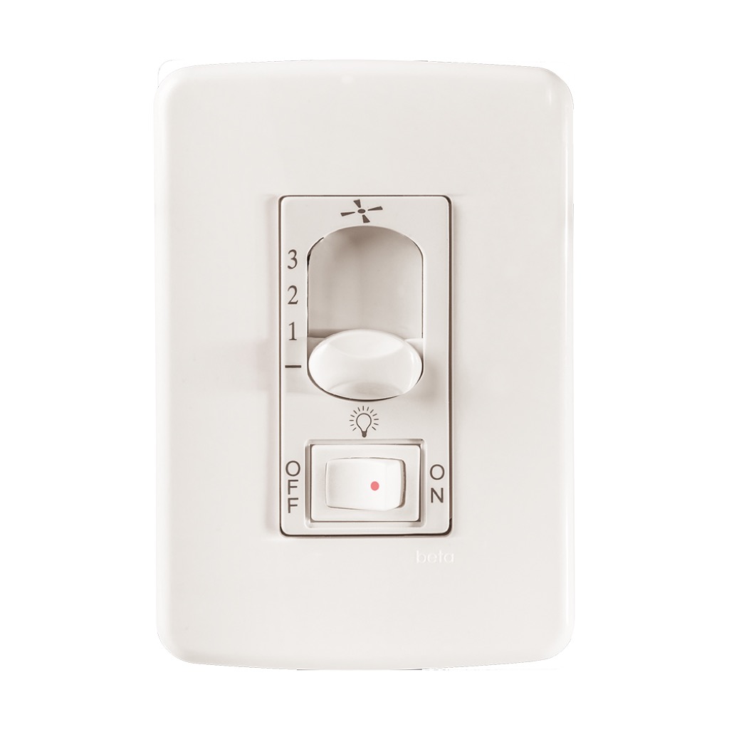 [65199RM] CONTROL DE VENTILADOR / LUZ DESLIZABLE / NO DIMMER C/PLACA  BLANCA