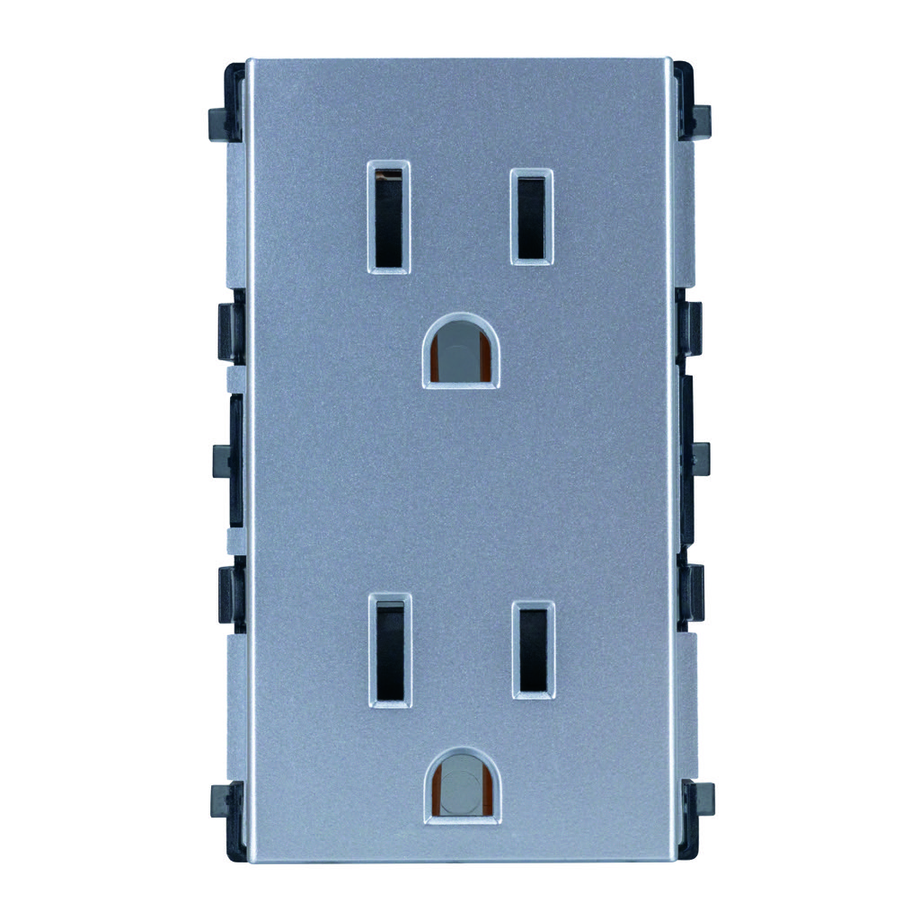 CONTACTO DUPLEX 2P+T 3 MOD METAL SATIN
