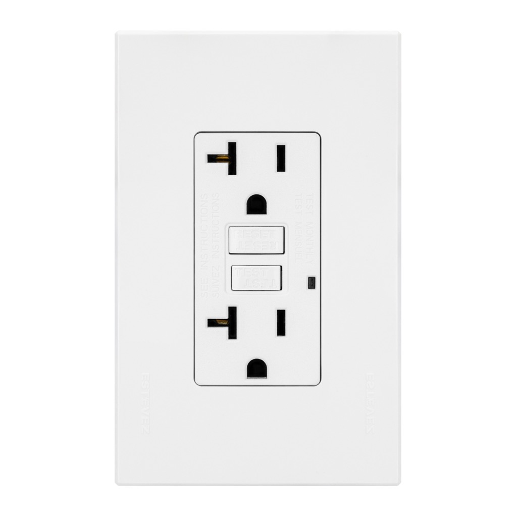 CONTACTO DUPLEX 2P+T FALLA TIERRA (GFCI) C/ PLACA BLANCA