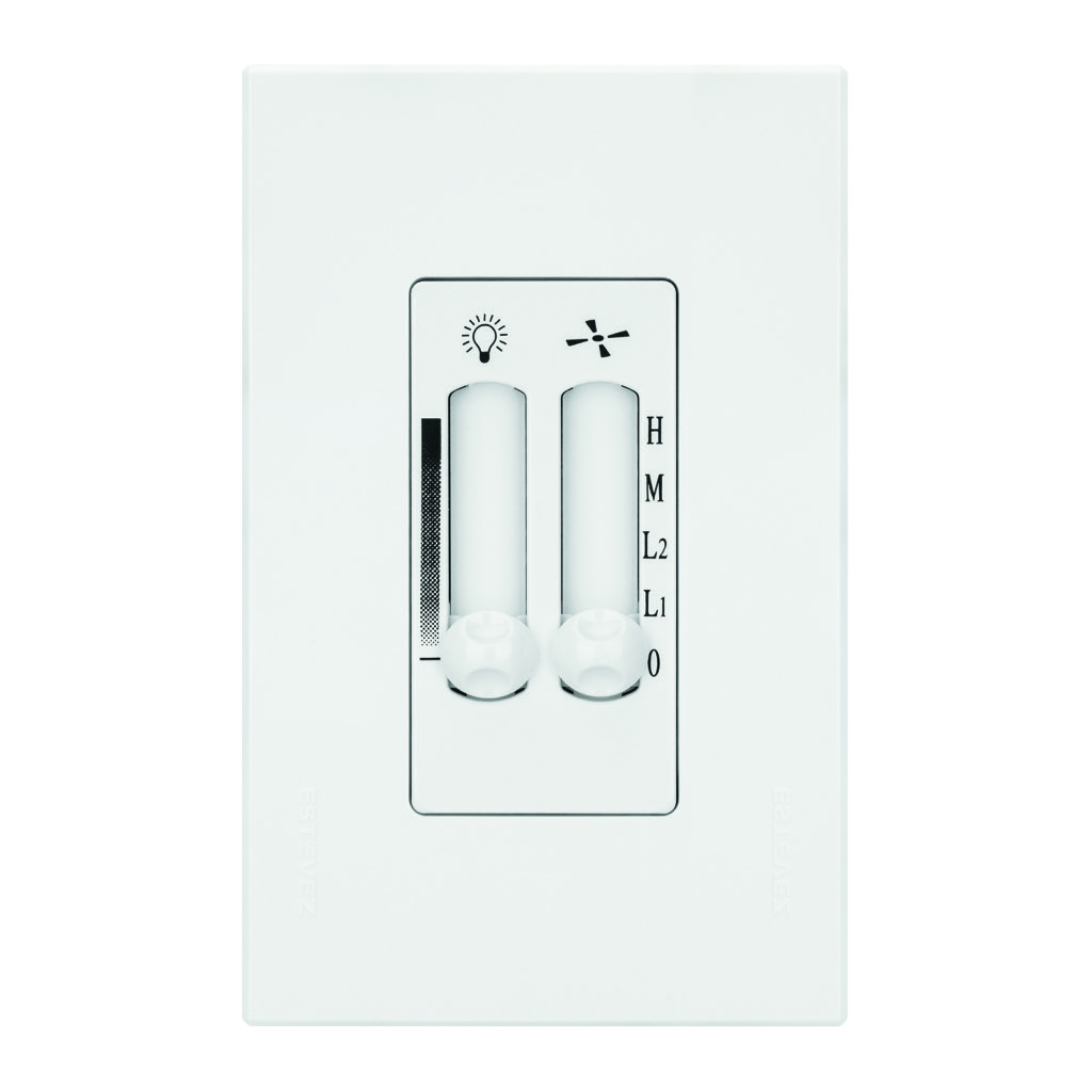 CONTROL DE VENTILADOR + LUZ DESLIZABLE C/ PLACA BLANCA