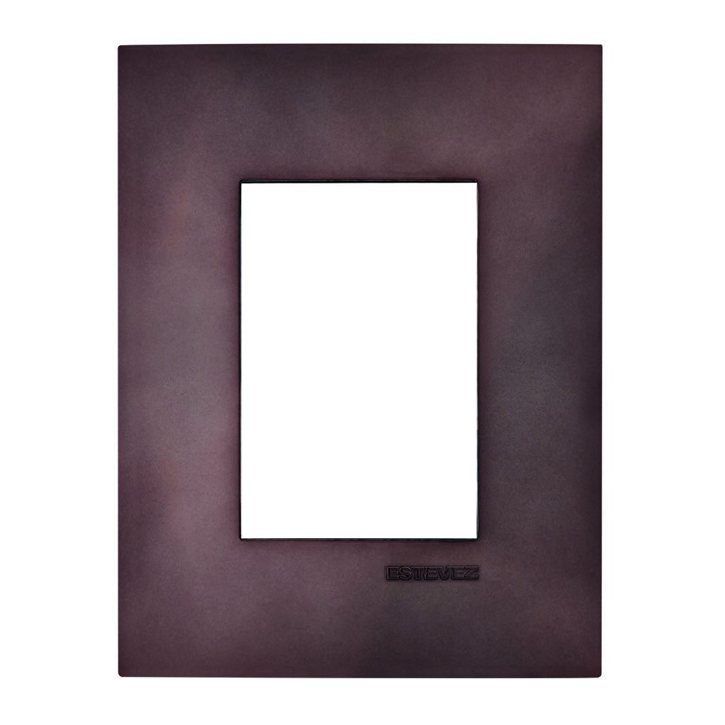 [HC-E613GM3] PLACA 3 VENTANAS GUNMETAL