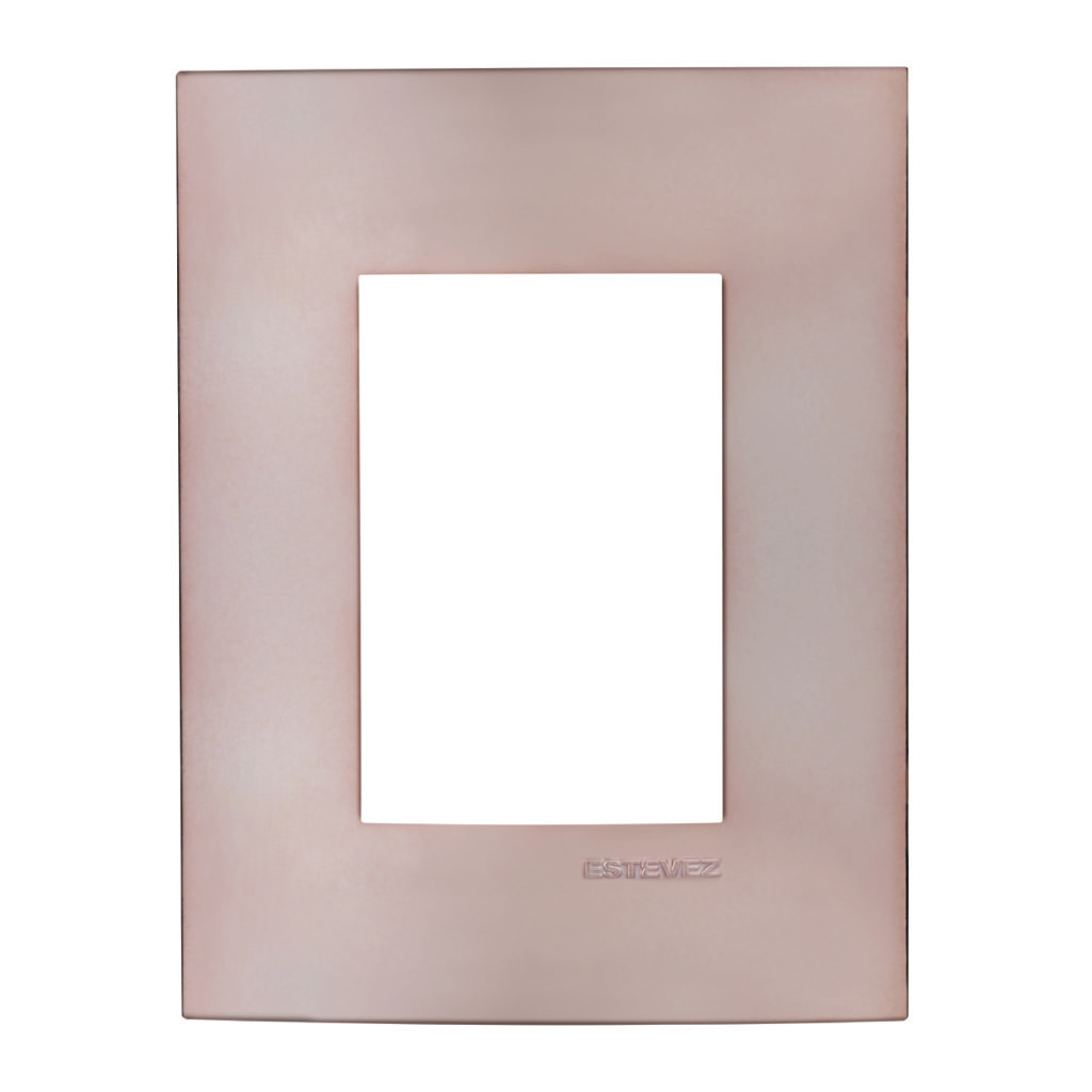 PLACA 3 VENTANAS COBRE MATE