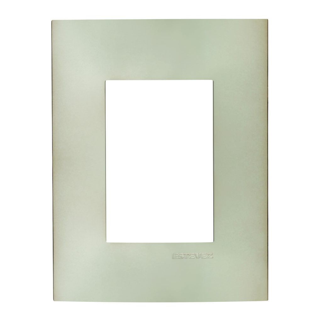 [HC-E613OM3] PLACA 3 VENTANAS ORO MATE