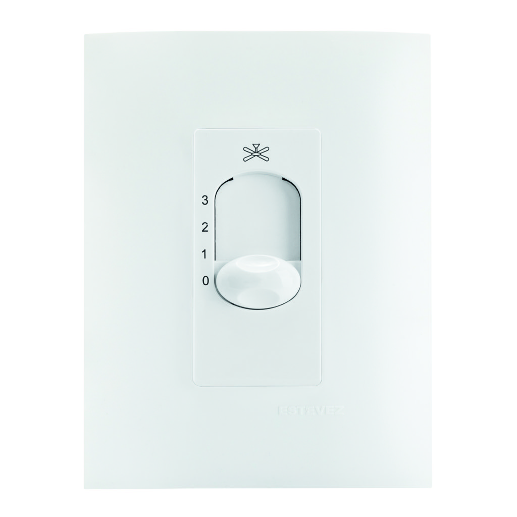 CONTROL VENTILADOR DESLIZABLE C/ PLACA BLANCO TIZA