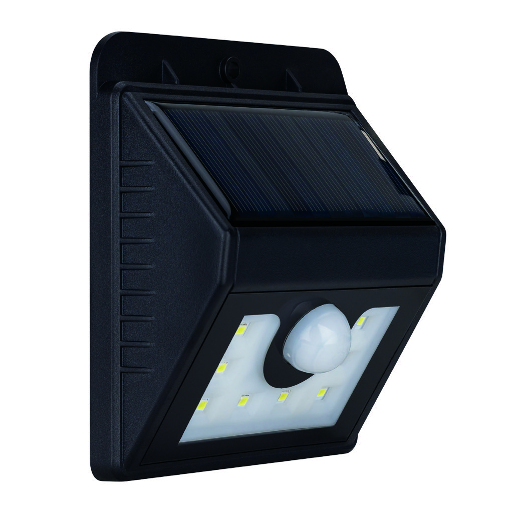 [19149] SOLAR PIR LUM LED NEGRO 0.5W BATERIA RECARGABLE 1200MA ESTEVEZ