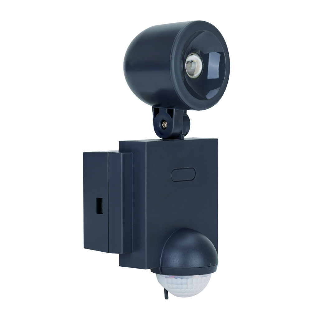 [A-312] BRIO PROYECTOR SENCILLO 1 LED X 2W CON SENSOR PIR NEGRO ESTEVEZ