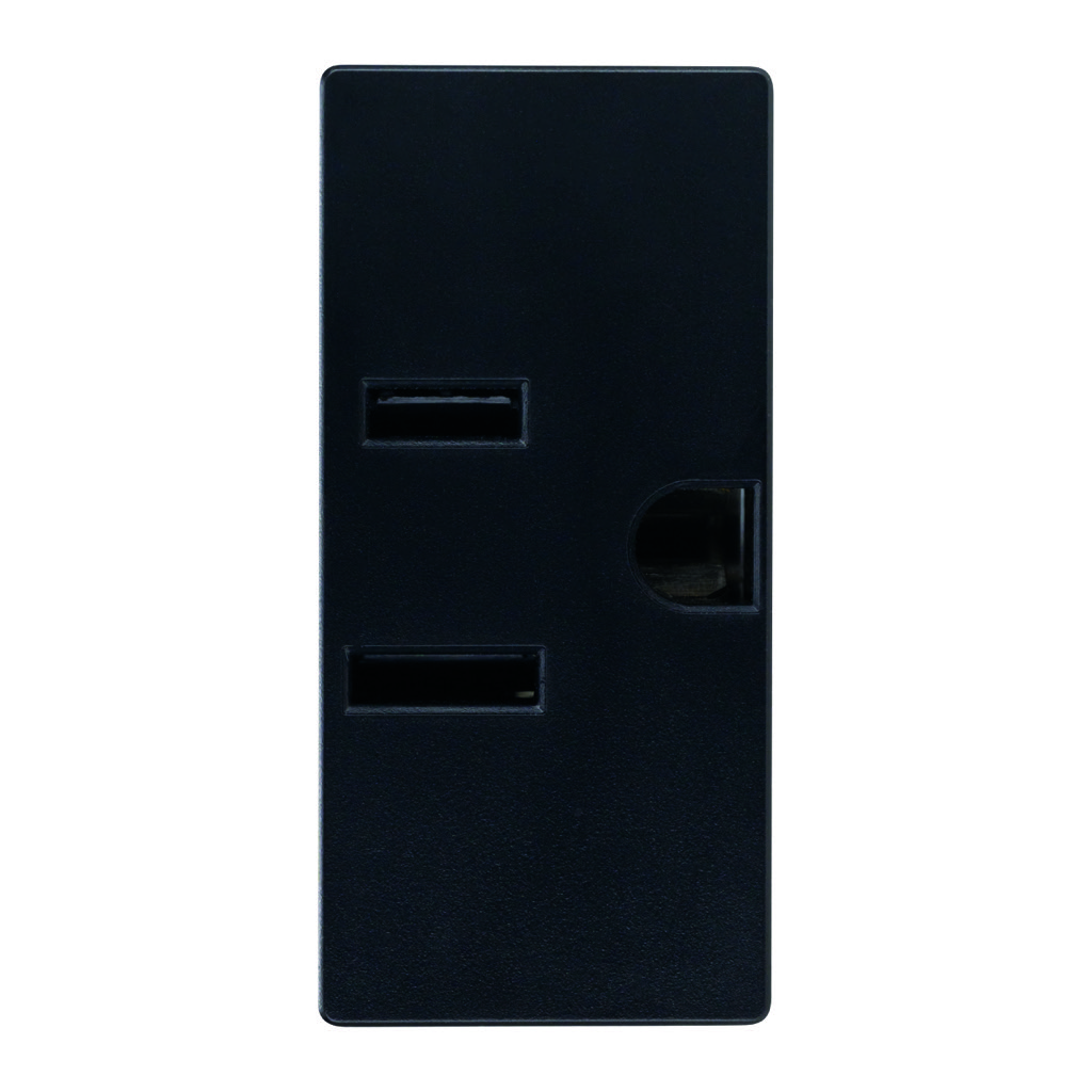 [N1128-NS] CONTACTO 2P+T C/ PROT. INF. NEGRO SOFT
