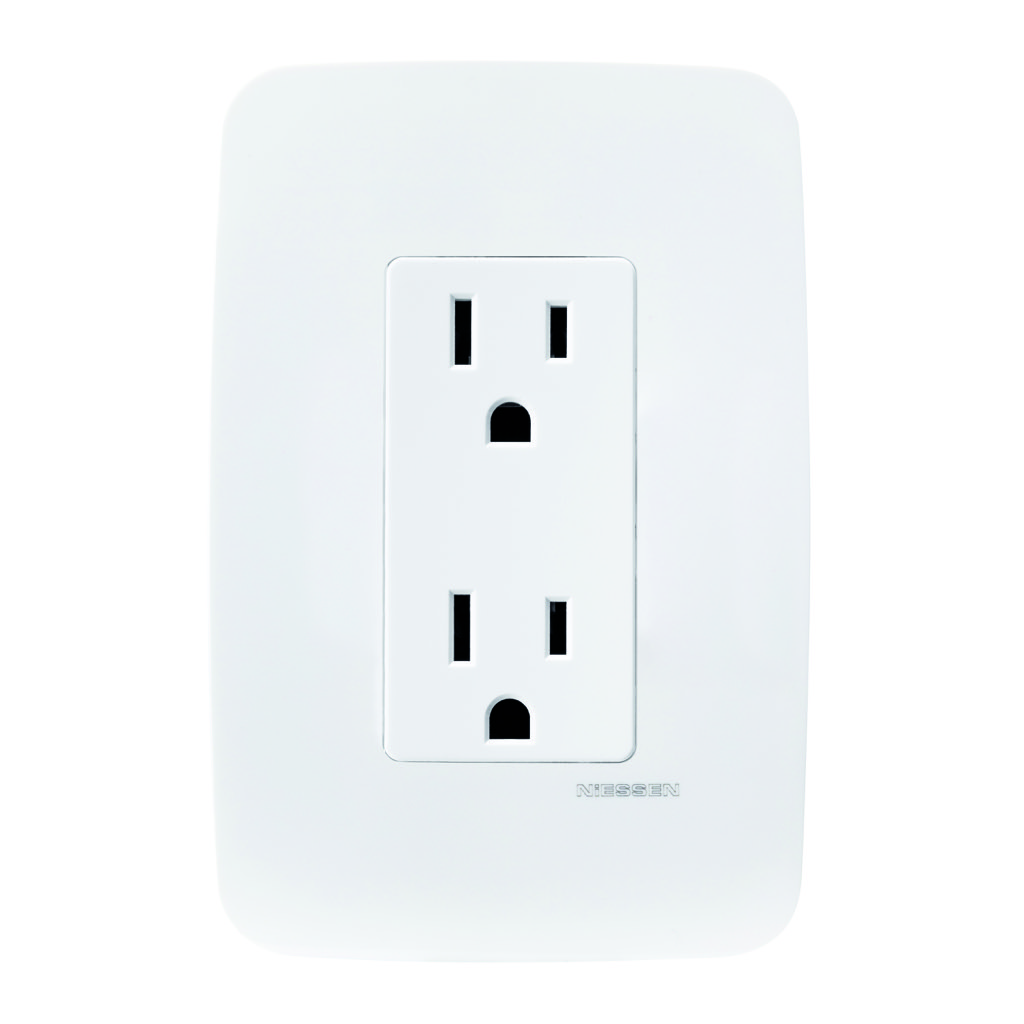 CONTACTO DUPLEX ECONOMICO 2P+T C/PLACA BLANCA