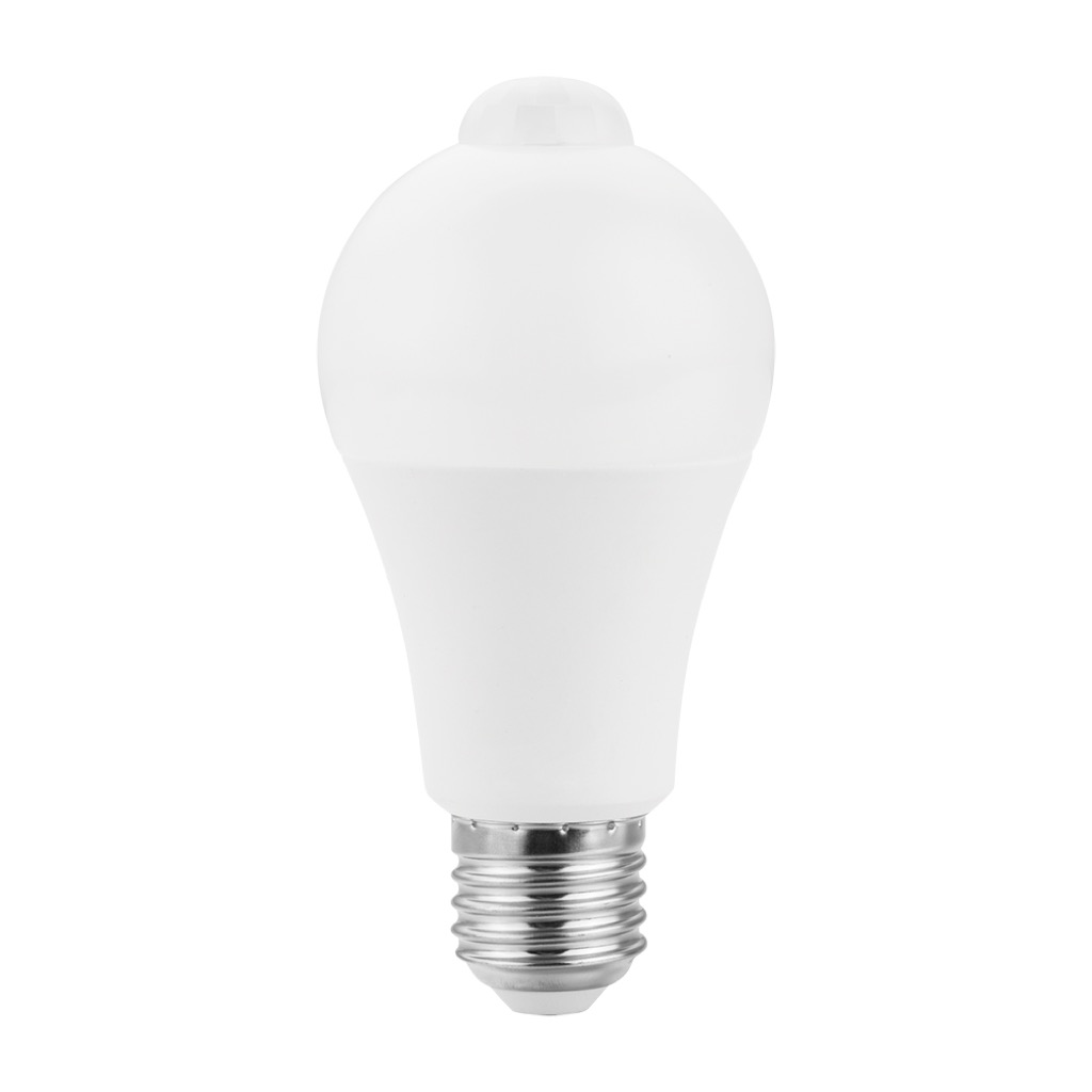 LAMPARA LED A19 E26 9W 127V CON SENSOR PIR Y FOTOCELDA