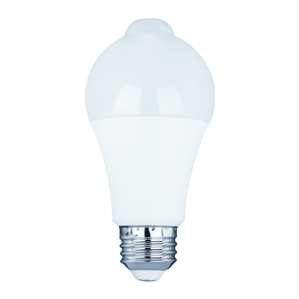 LAMPARA LED A19 E26 9W 127V CON SENSOR PIR Y FOTOCELDA