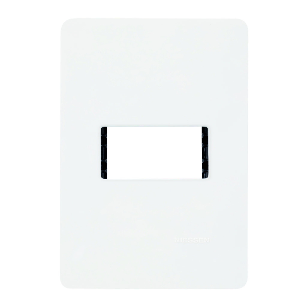 [N1371-BN] PLACA 1 MOD BLANCA CHASIS NEGRO